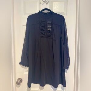 Black sheer long sleeve dress
